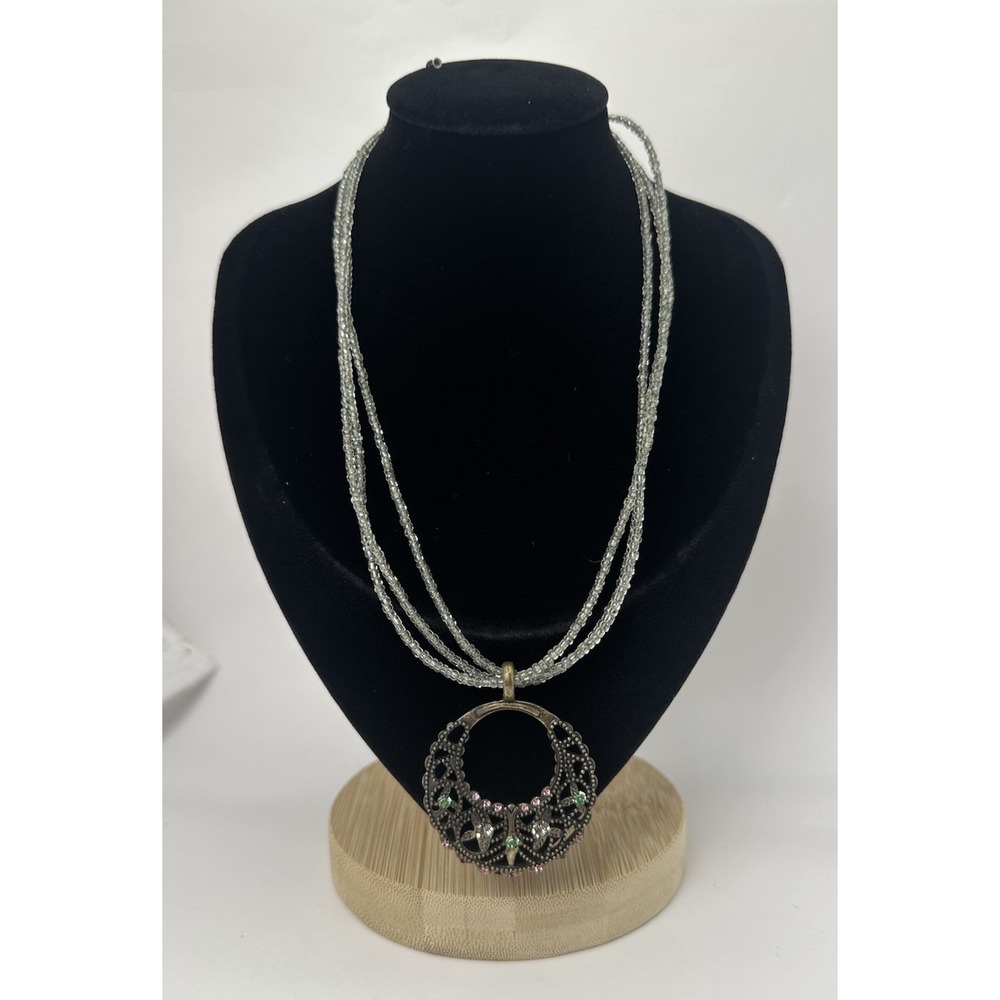 Lia Sophia Bronze Plate Pendant Multi Strand Necklace‎ Women's